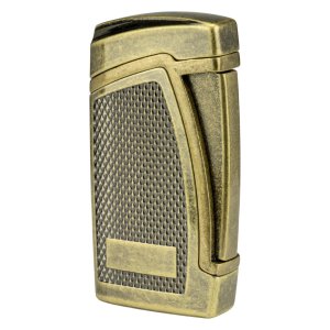 Zigarren-Feuerzeug Passatore Bogota 2er Jet messing antik